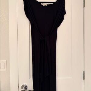 LOFT Black Maxi Dress with Front Tie